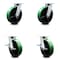 Service Caster 8 Inch Kingpinless Green Poly on Steel Wheel Swivel Caster Set with 2 Brakes SCC SCC-KP30S820-PUR-GB-2-SLB-2 - alternate 1